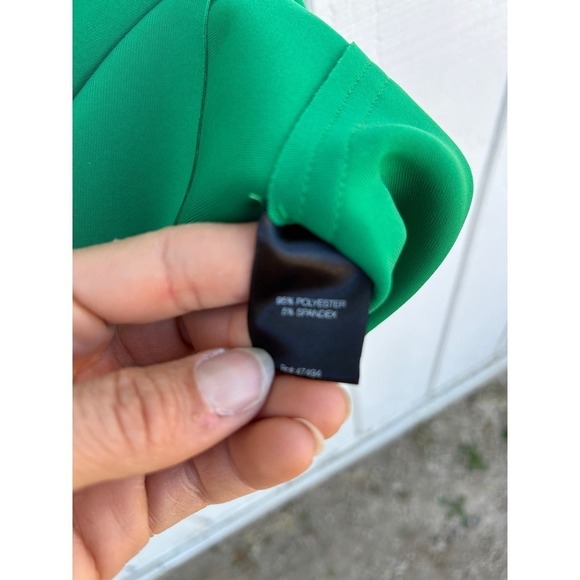 Norma‎ Kamali Green Sleeveless Babydoll Dress, Blouson, Raw Cut Edges, Sz S - Picture 4 of 7